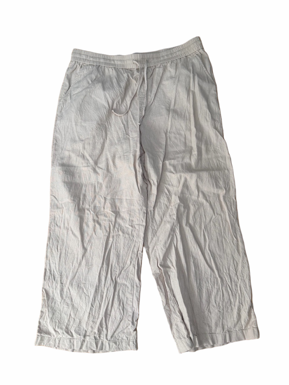 Reitmans Linen Blend Khaki Light Beige Relaxed Drawstring Woman Plus 18 Pants